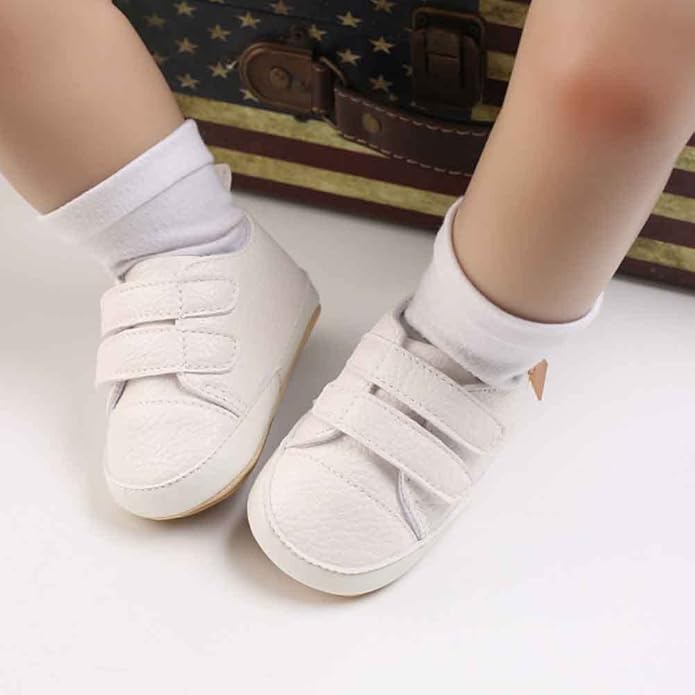 2Pairs Baby Shoes,Boys Girls Non-Slip Rubber Sole Sneakers,Unisex Infant Soft Lightweight First Walking Crib Shoes
