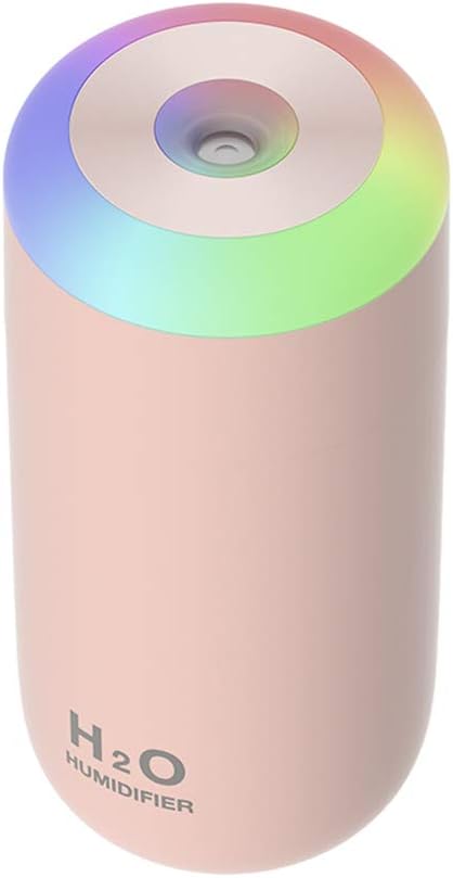 Mini Humidifier, 350ml Small Humidifier for bedroom, desk, portable, travel, plant (Pink)