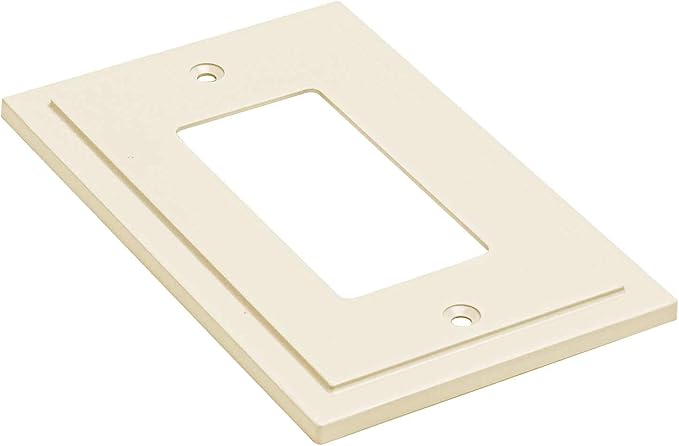 Henne Bery Modern Edge Decorative Wall Plate Switch Plate Outlet Cover, Durable Solid Zinc Alloy (Single Decorator 3PK, Light Almond)