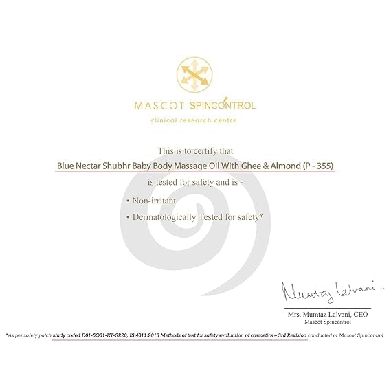 Blue Nectar Ayurveda Gentle Baby Oil for Newborn Skin Care -Moisturizing Baby Massage Oil for Dry Skin &Scalp Moisturizer| Soothing with 100% Natural Coconut Oil & Organic Ghee (13 Herbs, 3.38 Fl Oz)