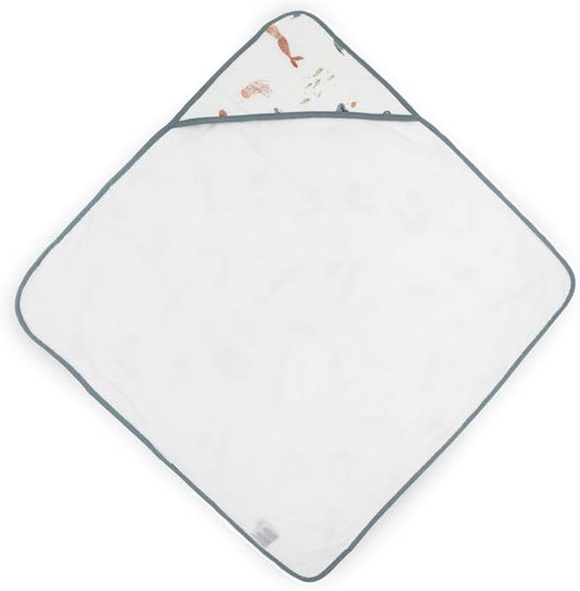 Little Unicorn Premium Infant Hooded Bath Towel| Soft & Absorbent Cotton & Terry Fabric for Newborns (Mermaids)