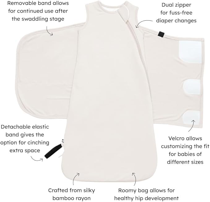 KYTE BABY Unisex Rayon Made from Bamboo Sleep Bag Swaddler for Babies, 1.0 Tog