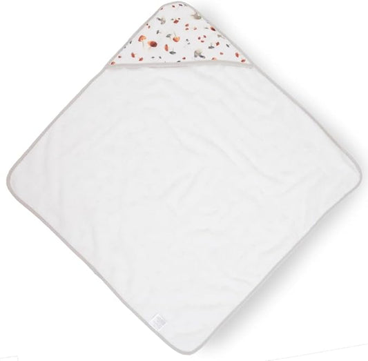 Little Unicorn Premium Infant Hooded Bath Towel| Soft & Absorbent Cotton & Terry Fabric for Newborns (Mushrooms)