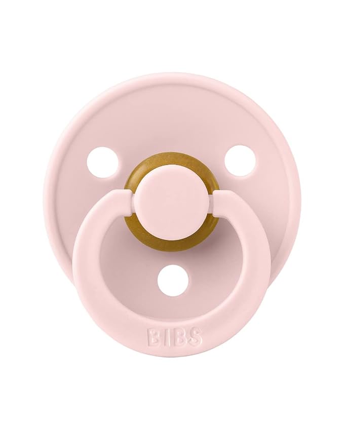 BIBS Pacifiers Colour Collection | Natural Rubber Baby Pacifier | Set of 2 BPA-Free Soothers | Made in Denmark | 0+ Months (Pack of 2) | Blossom/Dusky Lilac