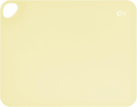 Olababy Fold N Go Silicone Placemat w Travel Case | Dishwasher Safe, BPA Free, Non-Slip, Waterproof | Mini Dining Mat for Infants, Babies, Toddlers and Kids (1, Lemon)