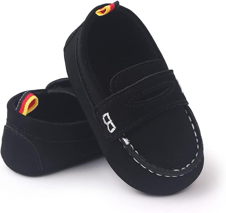 LONSOEN Baby Girls Boys Loafers Prewalker Dress Crib Shoes