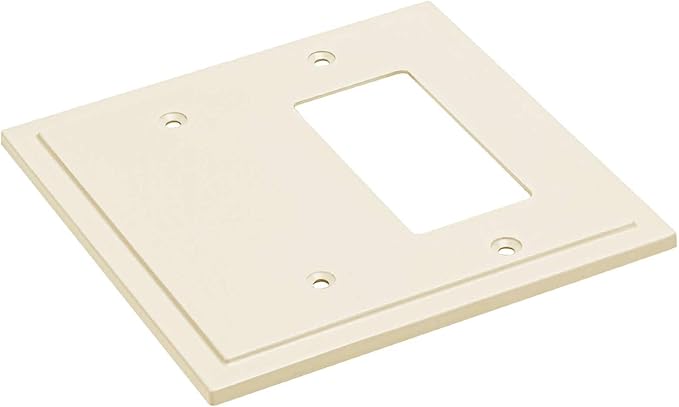 Henne Bery Modern Edge Decorative Wall Plate Switch Plate Outlet Cover, Durable Solid Zinc Alloy (Blank/Decorator, Light Almond)