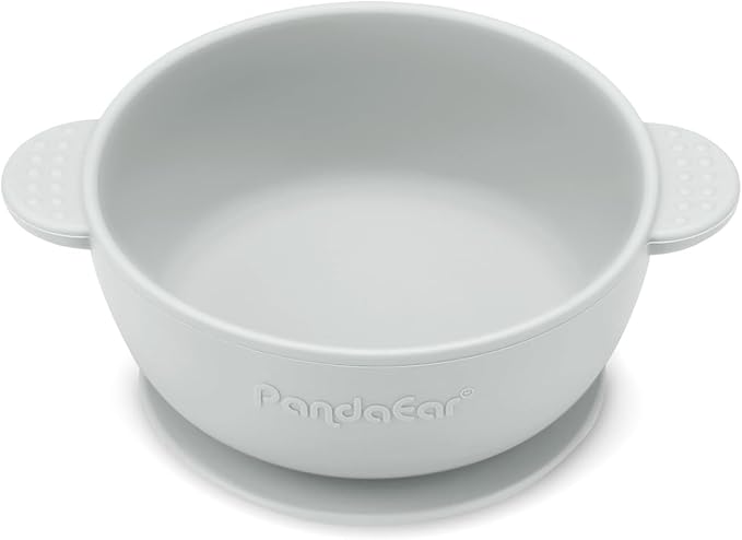 PandaEar 3 Pack Suction Bowls for Baby Toddlers 6-12 months, Silicone Baby Bowls with Suction for Food Feeding, BPA Free Toddler Bowls, Microwave and Dishwasher Safe