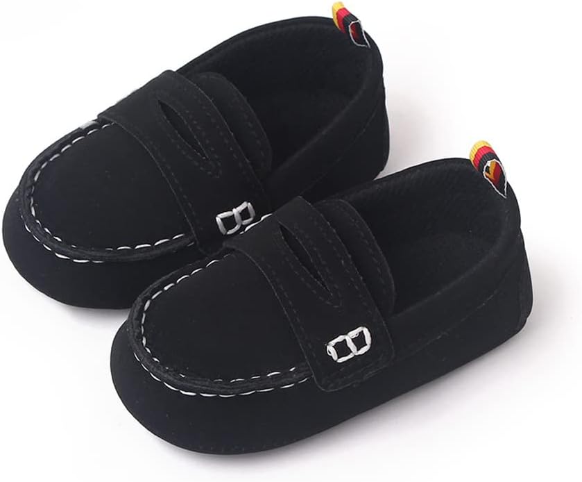 LONSOEN Baby Girls Boys Loafers Prewalker Dress Crib Shoes
