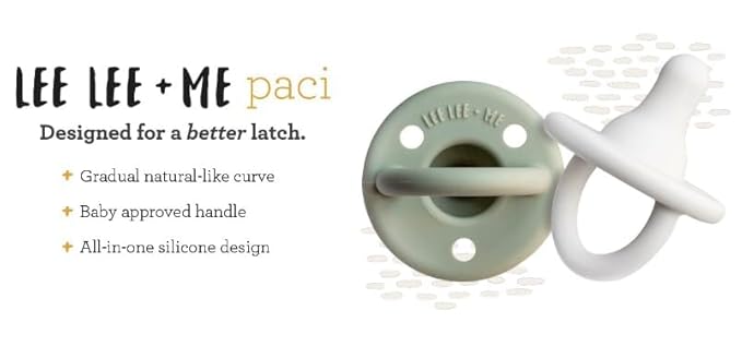 Lee Lee and Me Paci - Sky Color - 100% Medical Grade Silicone Pacifier Breast-Like Nipple Design for Better Latch - Size 0-18 Months