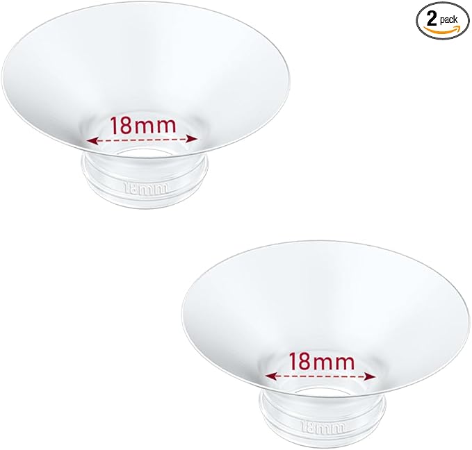 Flange Insert 2PCS 18mm Compatible with Momcozy M9/M6/M5/S12 Pro/V1 Pro/V2 pro, Spectra/Medela/Elvie/NCVI/TSRETE/eufy/Lansinoh/Paruu/MomMed Breast Pump 24mm Shields/Flanges (2pcs-18mm)