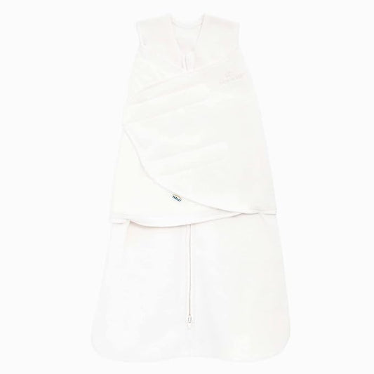 HALO Micro-Fleece Sleepsack Swaddle, 3-Way Adjustable Swaddle Blanket for Newborn and Infants, TOG 3.0 for Cold Climates, Hip Healthy, Cream, Small, 3-6 Months