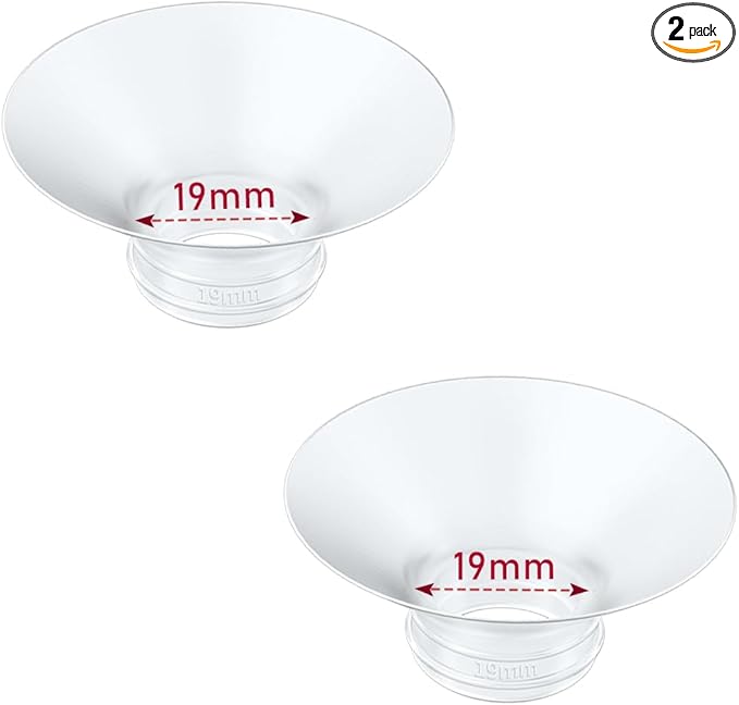 Flange Insert 2PCS 19mm Compatible with Momcozy M9/M6/M5/S12 Pro/V1 Pro/V2 pro, Spectra/Medela/Elvie/NCVI/TSRETE/eufy/Lansinoh/Paruu/MomMed Breast Pump 24mm Shields/Flanges (2pcs-19mm)