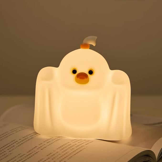 LED Duck Night Light, 3 Level Dimmable Nursery Decor, Cute Lamp Silicone Squishy Light, Rechargeable Bedside Touch Lamp for Breastfeeding Toddler Baby Kids Decor