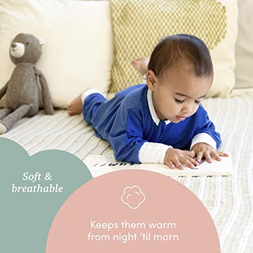 SleepingBaby Flying Squirrel Toddler Pajamas with Practical Zipper for Quick Diaper Changes and Travel Comfort - Navy - 12-24 Months