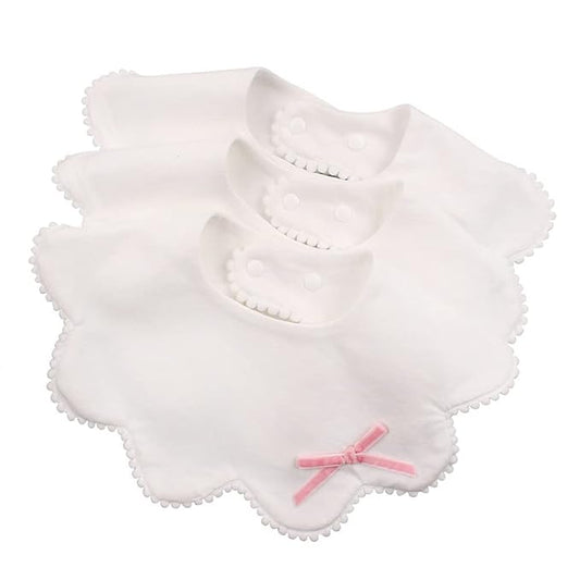 JANGANNSA 3 PCS Flower Baby Bibs Infant Burp Clothes for Baby Girls Saliva Towel Cotton Infant Toddler Girls Bibs(3 PCS -B)