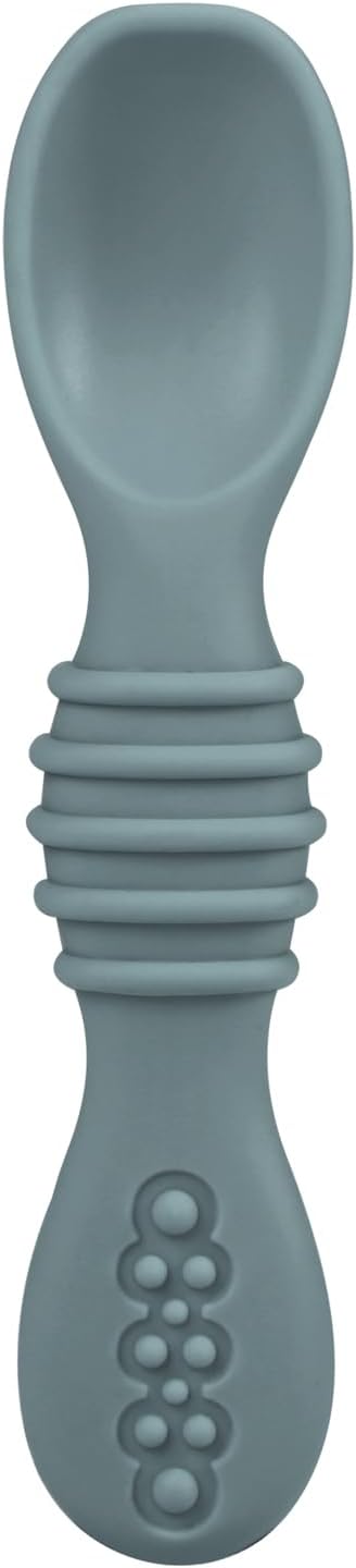 PandaEar 6 Pack Silicone Baby Spoons - Self Feeding Utensils 6-12 Months - Infant Spoons First Stage - Baby Feeding Essentials