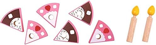 PlanToys® Pretend Play Birthday Cake Set | Food Toy with Removable Slices, Candles, Wooden Knife & Chalkboard Nameplate | Educational Toy for Imagination, Fine Motor Skills & Social Play