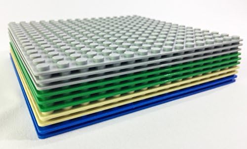Brick Loot Classic Baseplates – 5" x 5" 10-Pack Building Plates, Compatible with Major Brands, 16x16 Variety Base Plate for Creative Play, Durable Green,Grey,Blue Construction for Kids Ages 3+