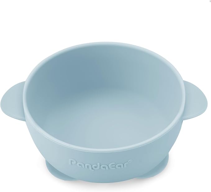 PandaEar 3 Pack Baby Suction Bowls, Stay Put Silicone Food Bowl Babies Led Weaning Supplies for Kids Toddlers, BPA-Free -Blue/Green/Brown
