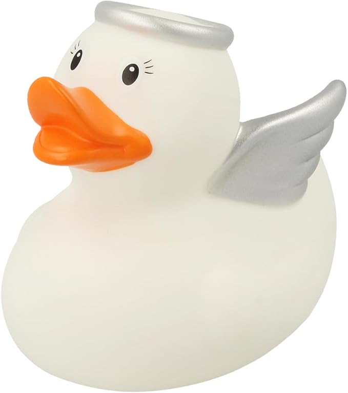 3 Inch Angel White Rubber Duck Bath Toy, Collectable, Fun for All Ages, Auto Dash Decoration, Crusing Vacation Gift