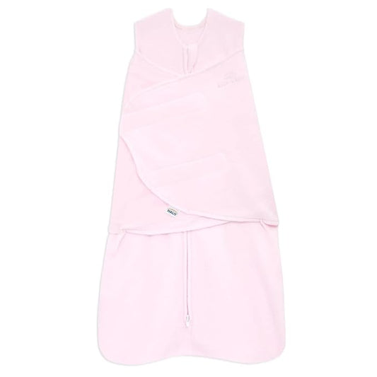 HALO Micro-Fleece Sleepsack Swaddle, 3-Way Adjustable Wearable Blanket, TOG 3.0, Soft Pink, Preemie