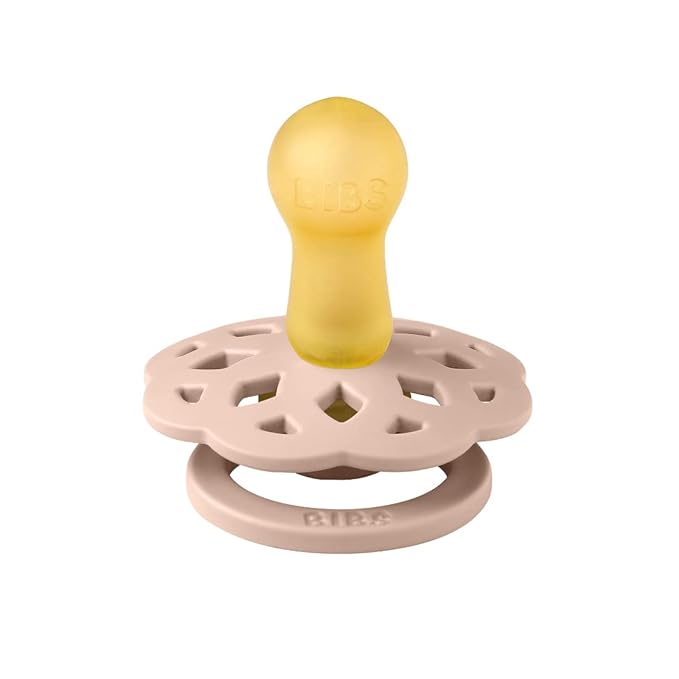 BIBS Pacifiers - Boheme Collection | BPA-Free Baby Pacifier | Made in Denmark | Set of 2 Woodchuck/Blush Color Premium Soothers | Size 6-18 Months