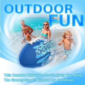 SOAK 9-Inch Water Football – Waterproof Foam Ball for Pool, Beach & Lake Games, Kids Ages 8-12 Adults, Outdoor Family Toy