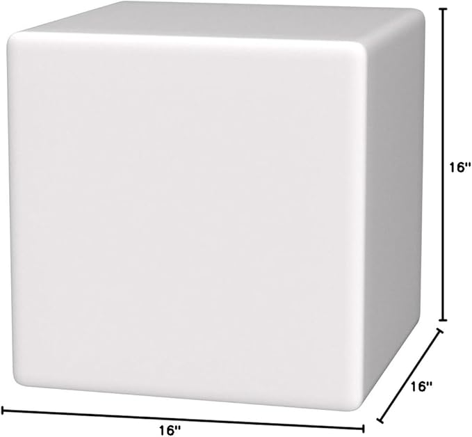 16-inch LED Cube Light, Rechargeable Cube Light Table w/Remote, 16 Colors Dimmable Glow Lamp Chair, Waterproof Glowing LED Furniture Side Seat Mood Lighting for Home Party Patio Decor