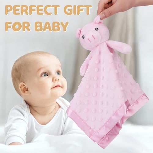 Pro Goleem Pig Loveys for Babies, Soft Security Blanket Baby Snuggle Toy Newborn Stuffed Animals Baby Gifts for Boys and Girls, 16 Inch
