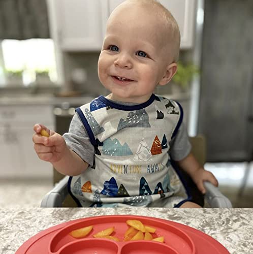 BapronBaby Adventure Awaits Bapron - No Neck Tie Safer Bib for Baby & Toddler - Soft Waterproof Stain Resistant - Machine Washable - Sz Preschool 3-5yrs