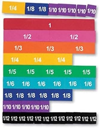 Learning Resources Magnetic Rainbow Fraction Tiles, Visual/Tactile Learning, Soft Foam Magnetic Tiles, 51 Pieces, Ages 6+