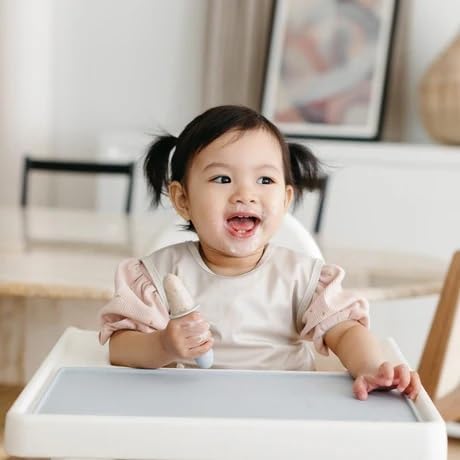 BapronBaby Minimalist Champagne Bapron - No Neck Tie Safer Bib for Baby & Toddler - Soft Waterproof Stain Resistant - Machine Washable - Sz Preschool 3-5yrs