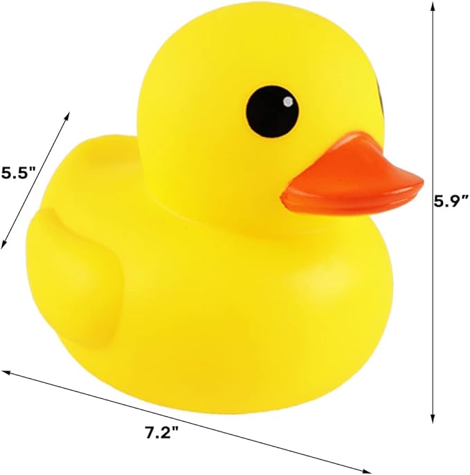 Yellow Rubber Ducks, Preschool Large Bath Toys Bathtub Floating Squeaky Duckies Gift for Baby Shower Infants Kids Toddler Party Decoration, 7.2 inches (Large)