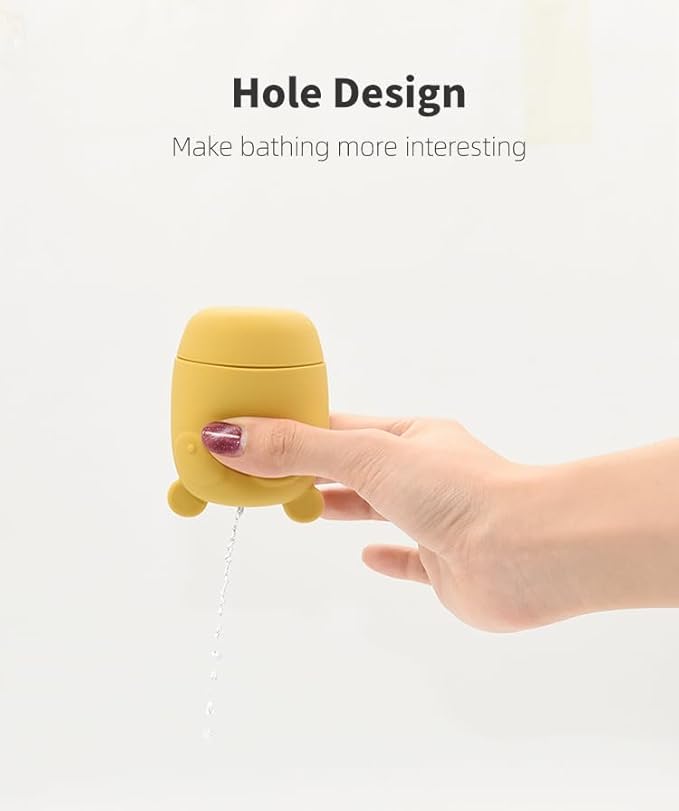 PandaEar Baby Bath Toys, 4 Pack Silicone Bath Toys for Infants Toddlers 6-18 Months, Non Toxic Baby Kids Squeezable Shower Toys