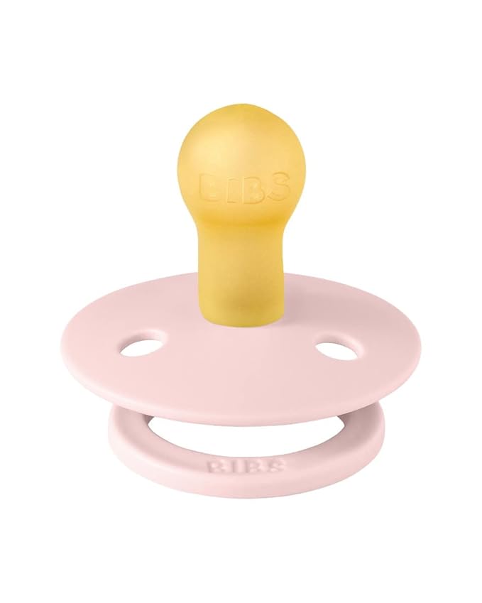 BIBS Pacifiers Colour Collection | Natural Rubber Baby Pacifier | Set of 2 BPA-Free Soothers | Made in Denmark | 0+ Months (Pack of 2) | Blossom/Dusky Lilac