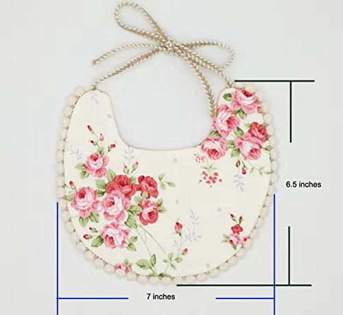 GZMM Baby Bib For Girls,Reversible Waterproof Handmade Natural Cotton Baby Drool Bib 0-12 months 2 Pack