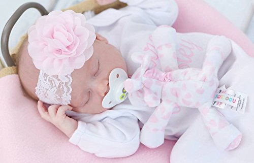 Nookums Paci-Plushies Shakies - Pacifier Holder with Built in Rattle (2 in 1)- Adapts to Name Brand Pacifiers, Suitable for All Ages, Plush Toy Includes Detachable Pacifier (Jaspie The Giraffe)