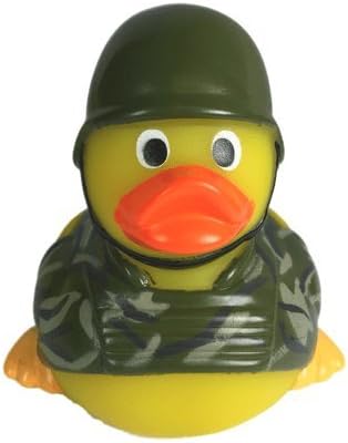 3" Soldier Rubber Duck [Sealed Hole, Floats Upright] - Baby Safe Bathtub Bathing Toy