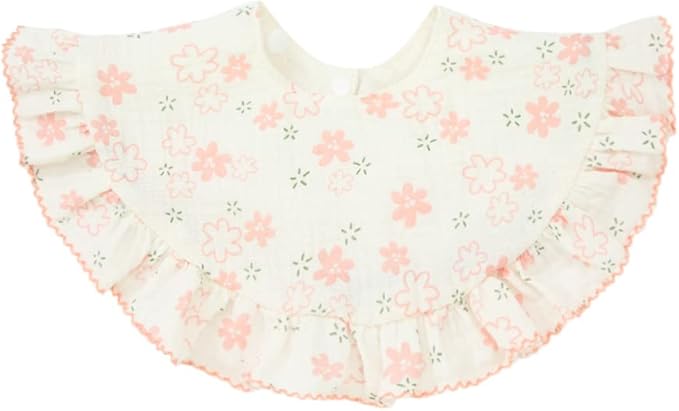 Nishine 4 pcs Unisex Baby Muslin Bandana Drool Bibs 360 Degree Rotatable Cotton Teething Feeding Drooling Bibs for Boy Girl