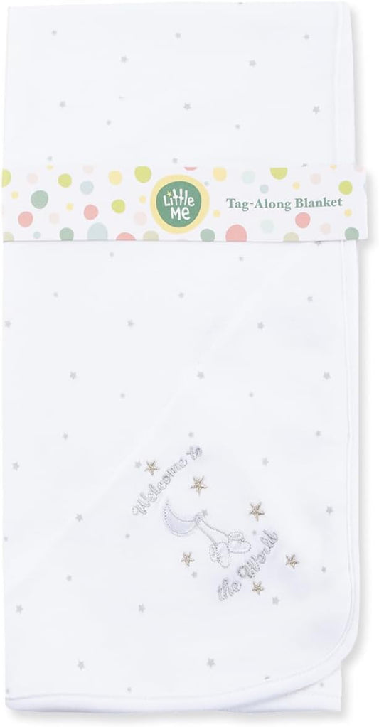 Little Me unisex baby nursery swaddling blankets, White, One Size US