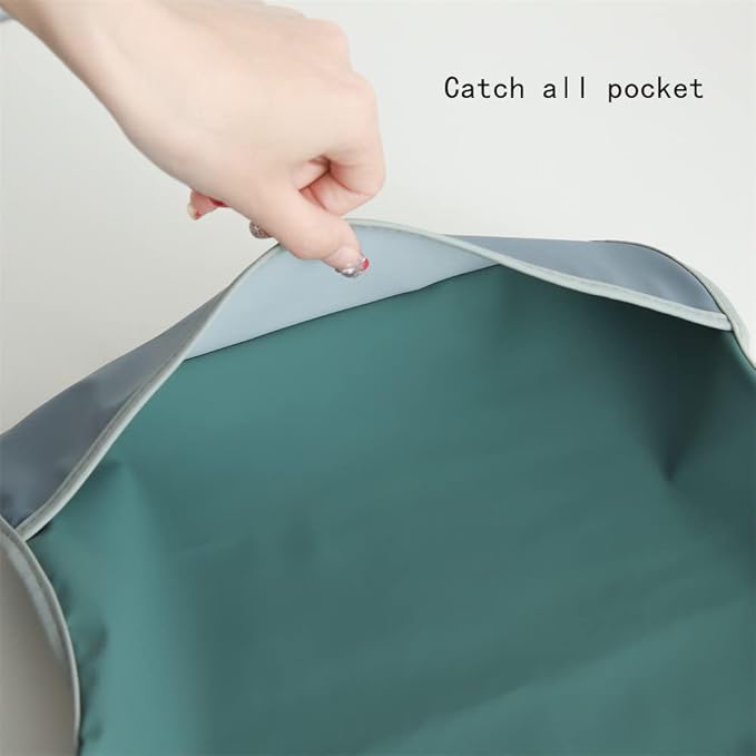 GZMM Waterproof Baby Bibs,Infant Toddler Long Sleeve Feeding Bib With Food Catcher,Wipe Clean & Washable