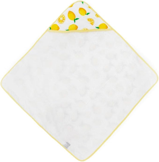 Little Unicorn Premium Infant Hooded Bath Towel| Soft & Absorbent Cotton & Terry Fabric for Newborns (Lemon)