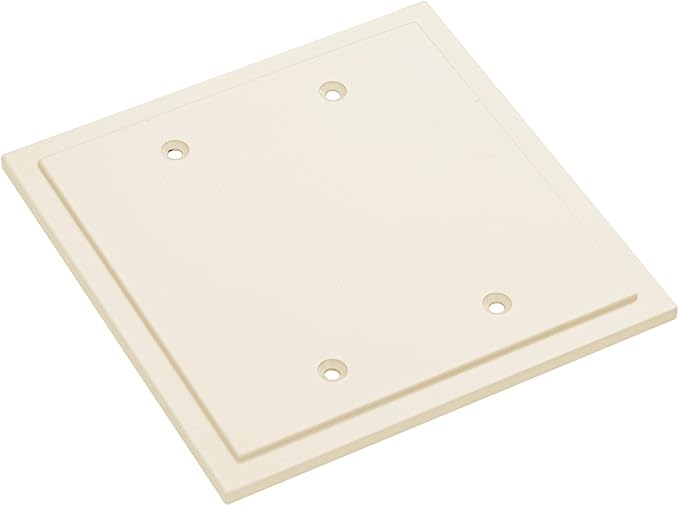Henne Bery Modern Edge Decorative Wall Plate Switch Plate Outlet Cover, Durable Solid Zinc Alloy (Double Blank, Light Almond)