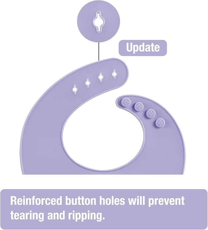 PandaEar 3 Pack Silicone Bibs for Babies Toddlers Girls, Adjustable Fit BPA Free Waterproof Bibs with Pocket Food Catcher (Blue/Pink/Purple)