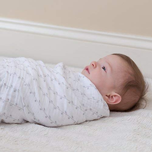 Muslin Swaddle Blanket 100% Soft Muslin Cotton 3 Pack 47"x 47" Classic Grey Combo Unisex for Baby Girl or Baby Boy