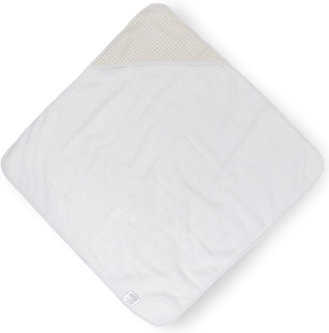 Little Unicorn Premium Infant Hooded Bath Towel| Soft & Absorbent Cotton & Terry Fabric for Newborns (Tan Gingham)
