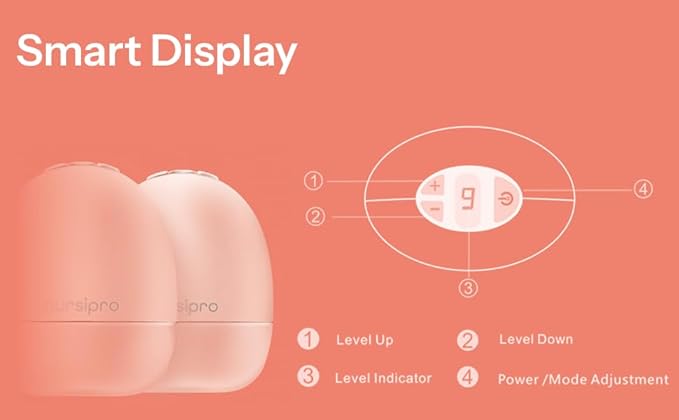 Hands Free Breast Pump - Baby Feeding Essentials - Wearable Mom Must Haves - Portable, Cosy Fit with Electric Display for Pumping - Wireless, Cordless Tangle Free Design for Nursing