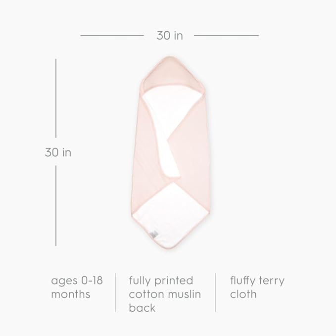 Little Unicorn Cotton Hooded Infant Towel - Light Pink