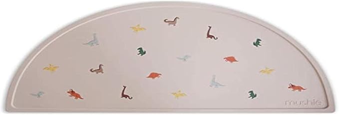 mushie Silicone Placemat for Kids | BPA-Free Non-Slip Design (Dinosaurs)